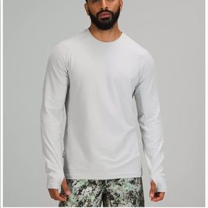 Surge Warm Crew Sweater Lululemon, Heathered Sea Salt/Grey, Size M